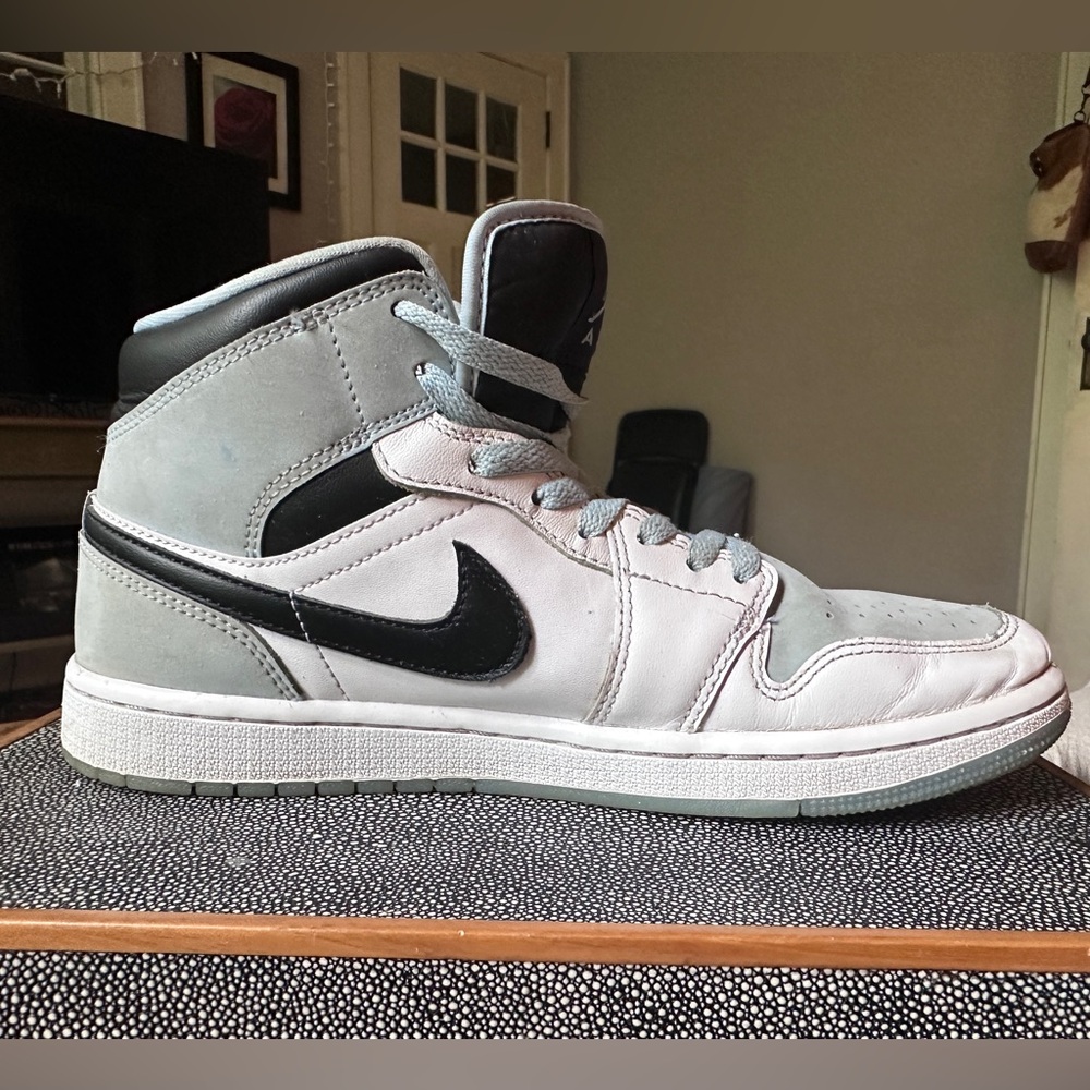 Jordans size US 8, pale blue/white, good condition.